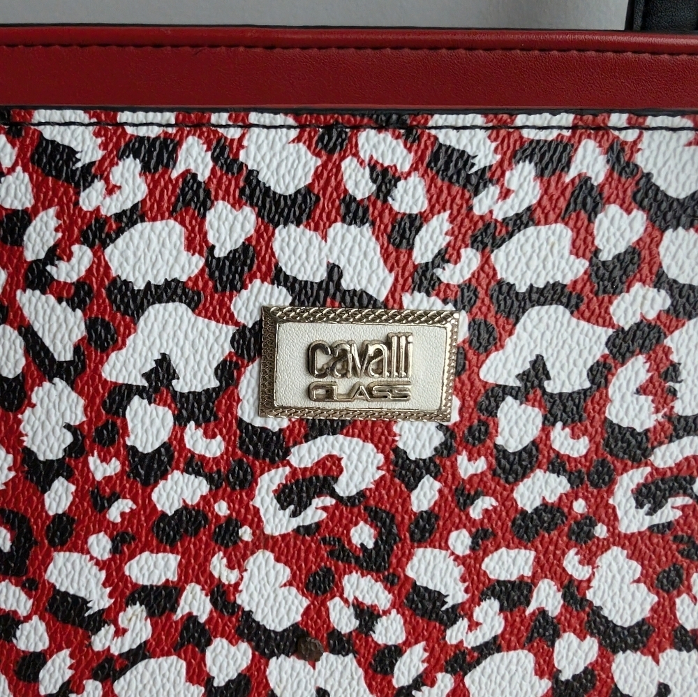 Y2K Cavalli Class Faux Leather Tote Bag Animal Print GUC - Picture 8 of 11